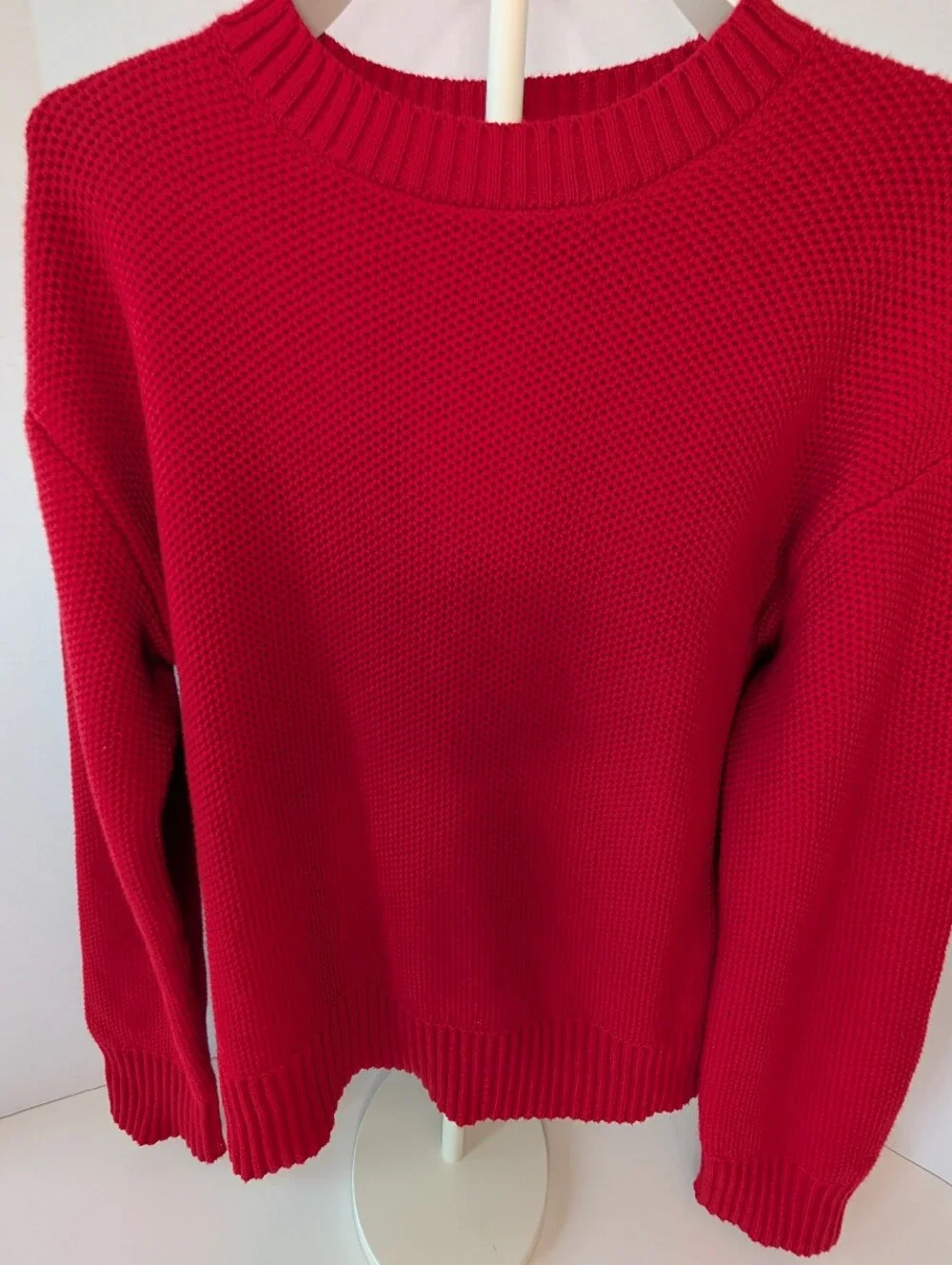 Everlane ♥️ Swifty Red Cotton Crewneck Sweater - Picture 4 of 11